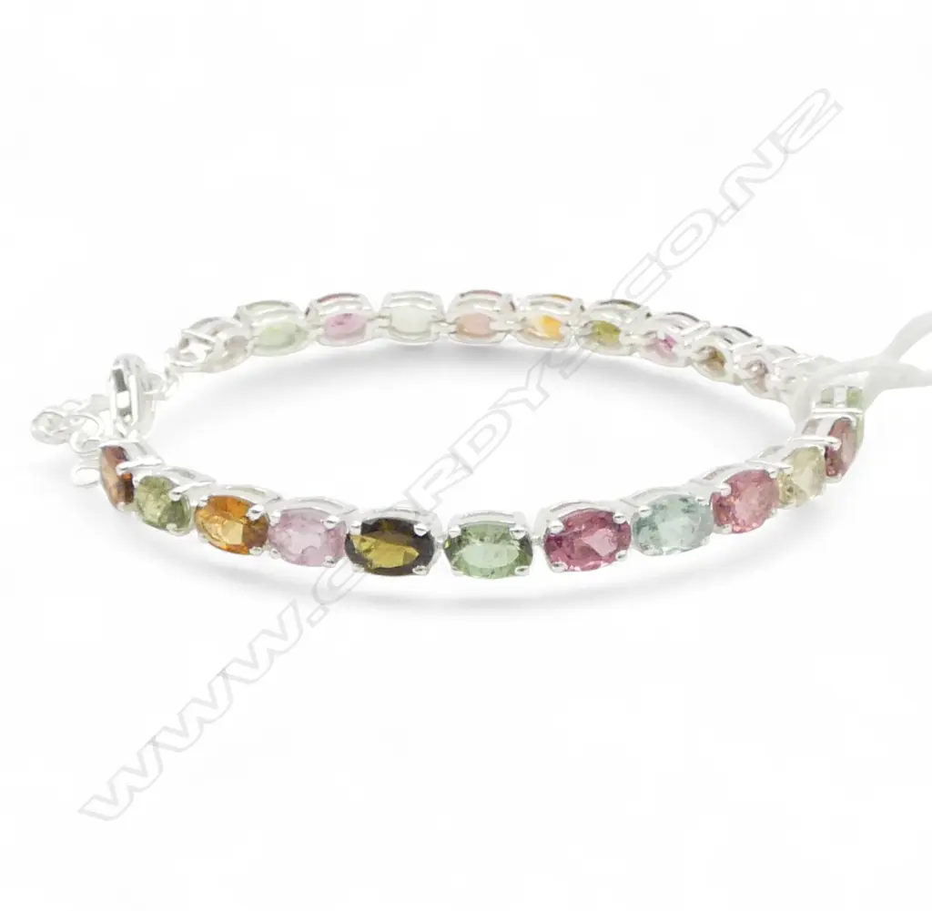 SILVER & MULTI GEMSTONE BRACELET  Image 1++