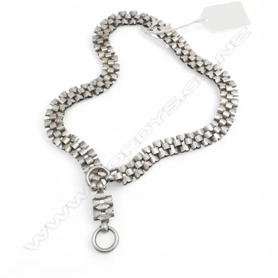 SILVER MAYORAL CHAIN WITH triple width links with sprung ring CATCH