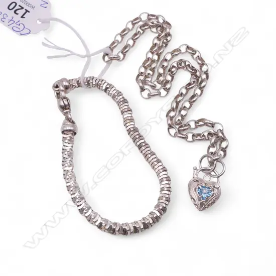 STG SILVER NECKLACE + BRACELET 35.12gms