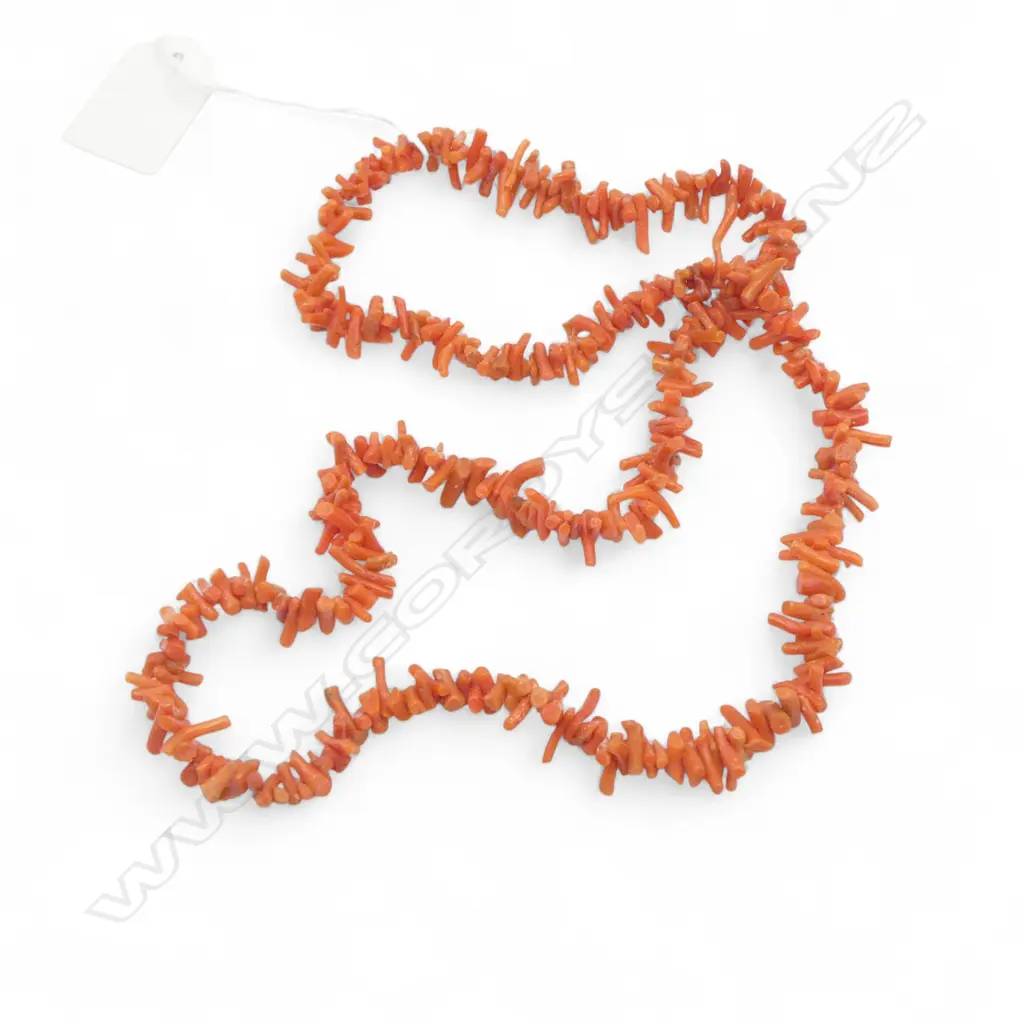 Old Mediterranean twig coral necklace L.660mm Image 1++