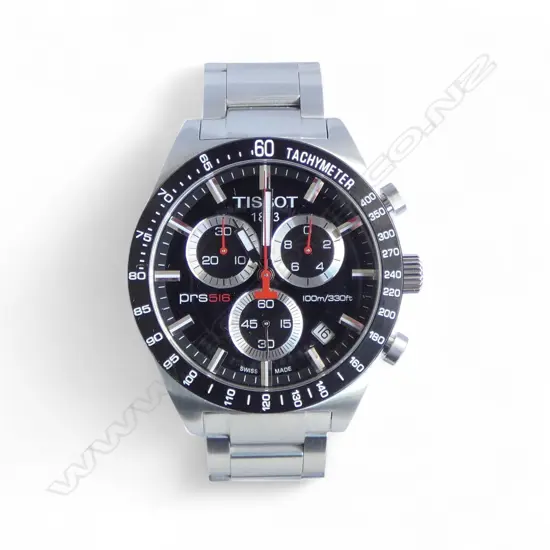 TISSOT PRS 516 CHRONOGRAPH WRISTWATCH; Original box, card w. reference # & date 23-11-15