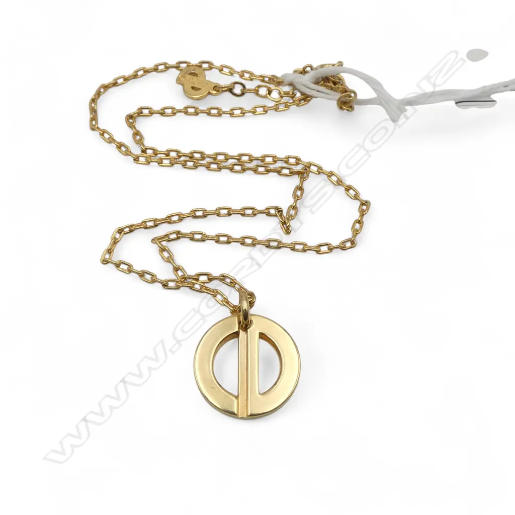 CHRISTIAN DIOR GP CIRCULAR MONOGRAM PENDANT NECKLACE Image 1++