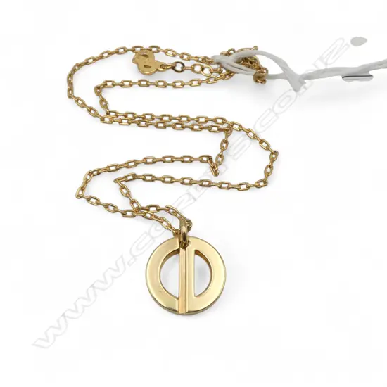 CHRISTIAN DIOR GP CIRCULAR MONOGRAM PENDANT NECKLACE