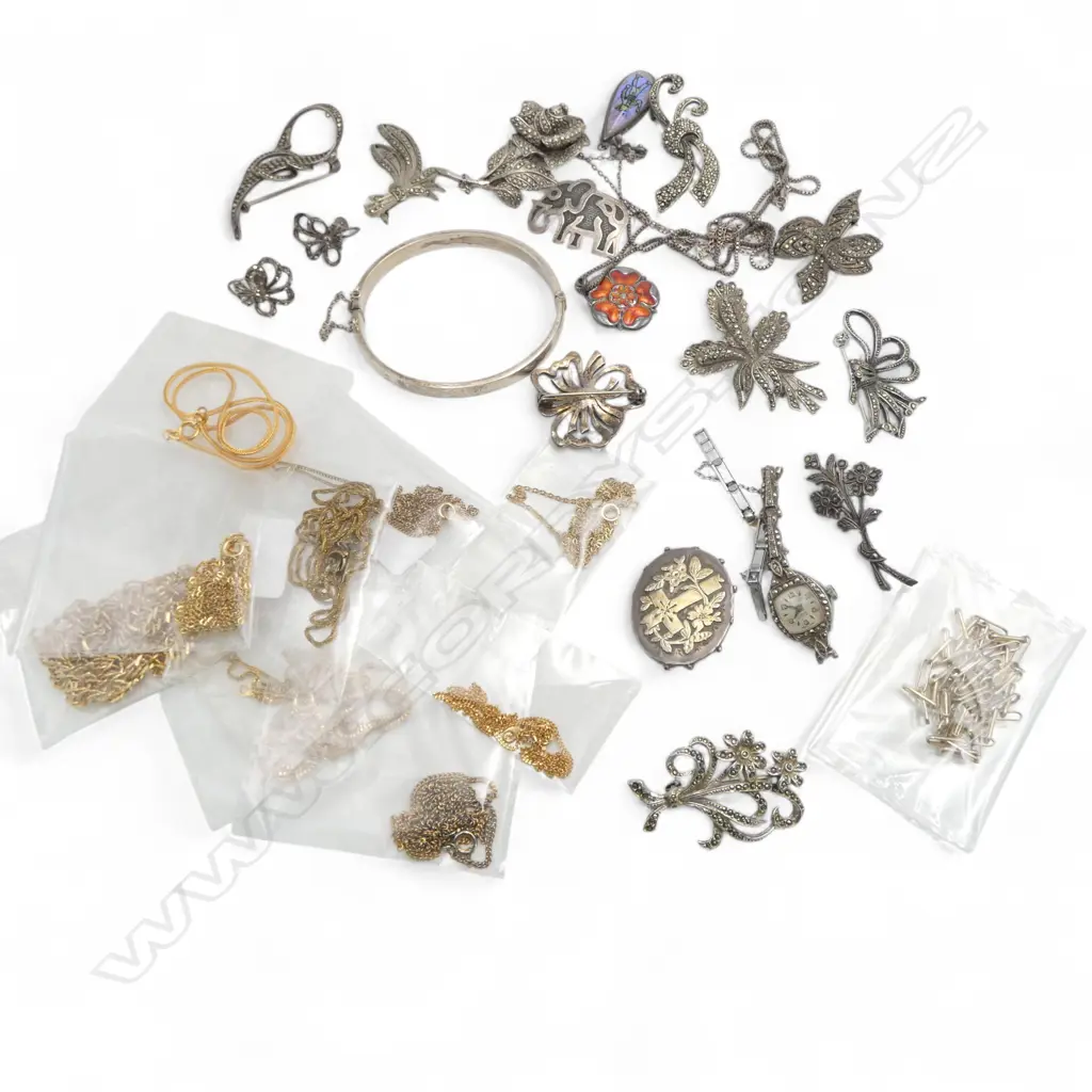 JEWELLERY; SOME STG, MARCASITE, RG CHAINS ETC Image 1++