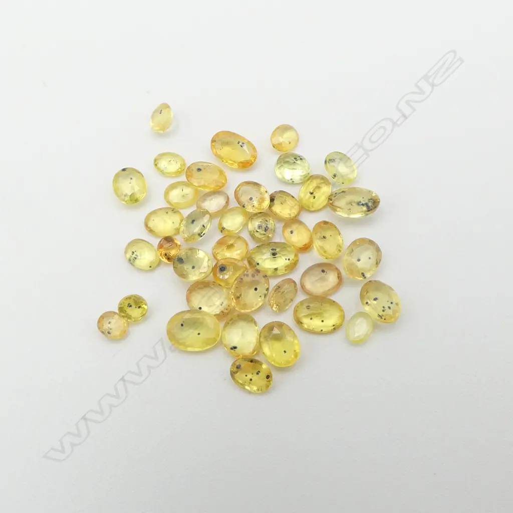 12ct OVAL CUT YELLOW SAPPHIRES INCLUSIONS THROUGHOUT Image 1++