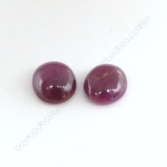 2 RUBY CABOCHONS, MYSORE INDIA, 8.35ct