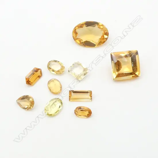 ASST. UNSET CITRINES; OVAL CUT 4.75ct, SQUARE CUT 4.88ct & 5ct MIXED CUT