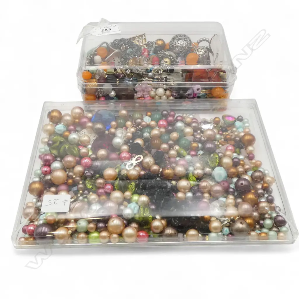 2 BOXES COSTUME BEADS ETC Image 1++