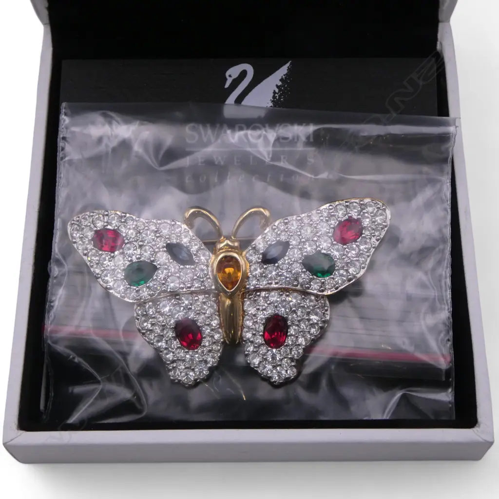 SWAROVSKI CRYSTAL BUTTERFLY BROOCH Image 1++