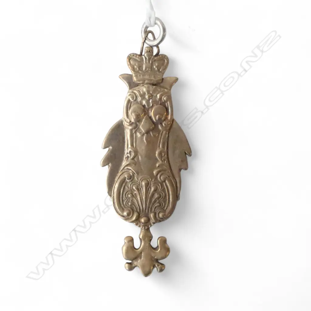SILVER GILT DESIGNER OWL PENDANT made from spoon bail a.f Image 1++