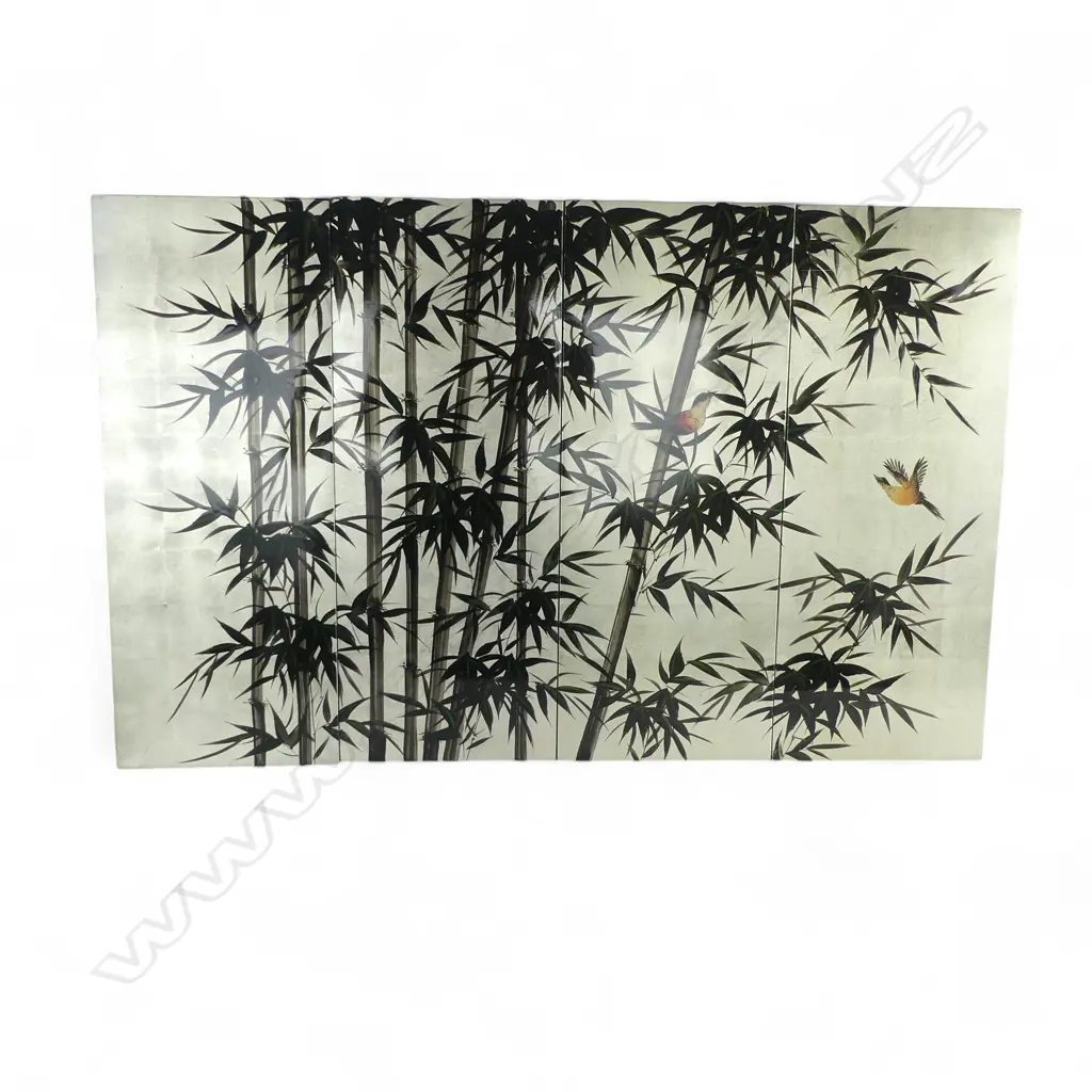 4 ORIENTAL LACQUER PANELS 450x195mm Image 1++