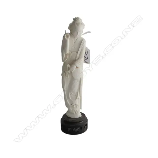 CHINESE CARVED IVORY FIGURE H.240mm losses/repairs to fingers