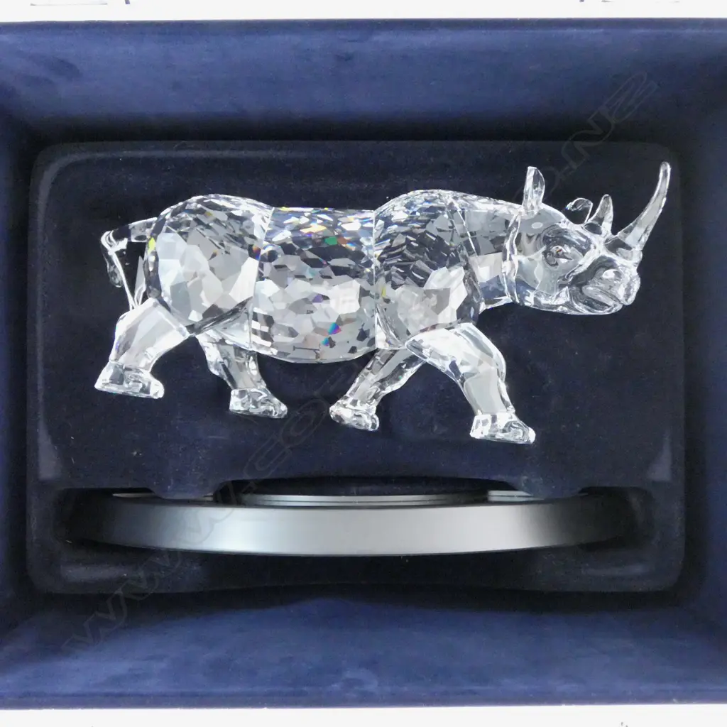 SWAROVSKI CRYSTAL 'THE RHINOCEROS' #2362/10000 2008 315x120x150mm, BOXED w. CERTIFICATE Image 1++
