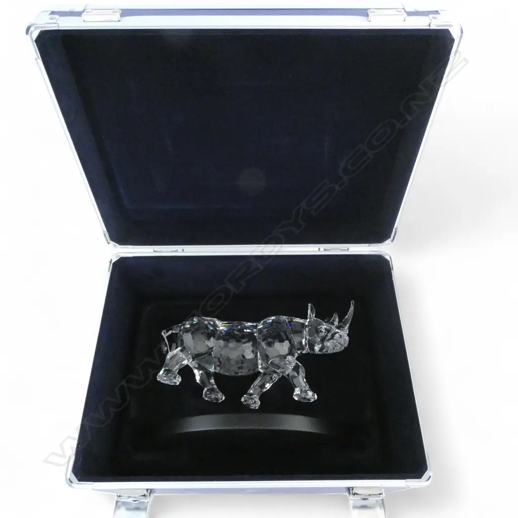 SWAROVSKI CRYSTAL 'THE RHINOCEROS' #2362/10000 2008 315x120x150mm, BOXED w. CERTIFICATE Image 1++