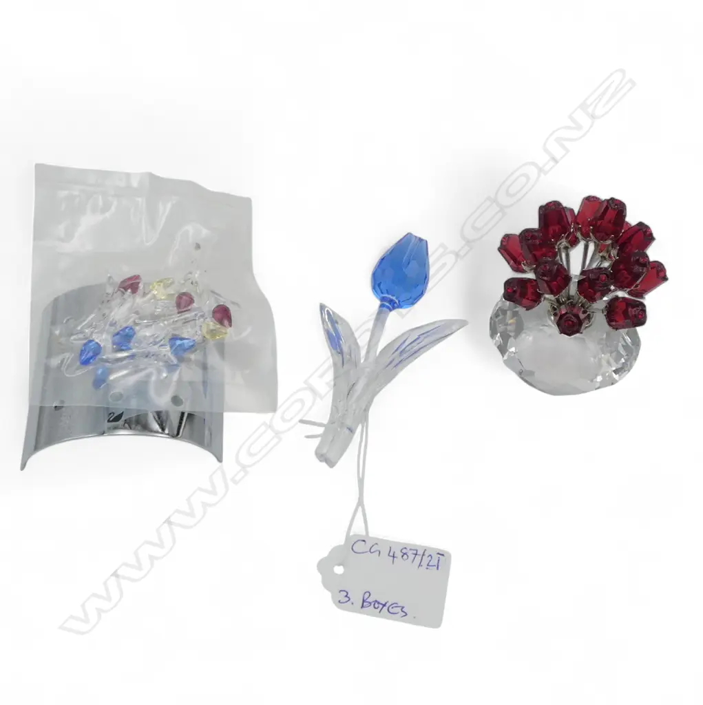 3 SWAROVSKI FLOWERS H.90mm Image 1++