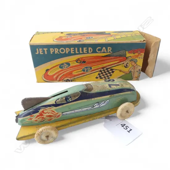 VINTAGE 'JET PROPELLED' CAR L.130mm w. ORIG. BOX