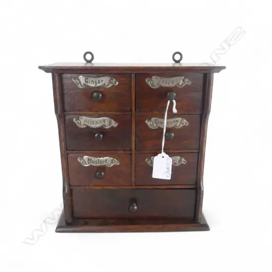 OAK 7 DRAWER SPICE CABINET 220x85x230mm