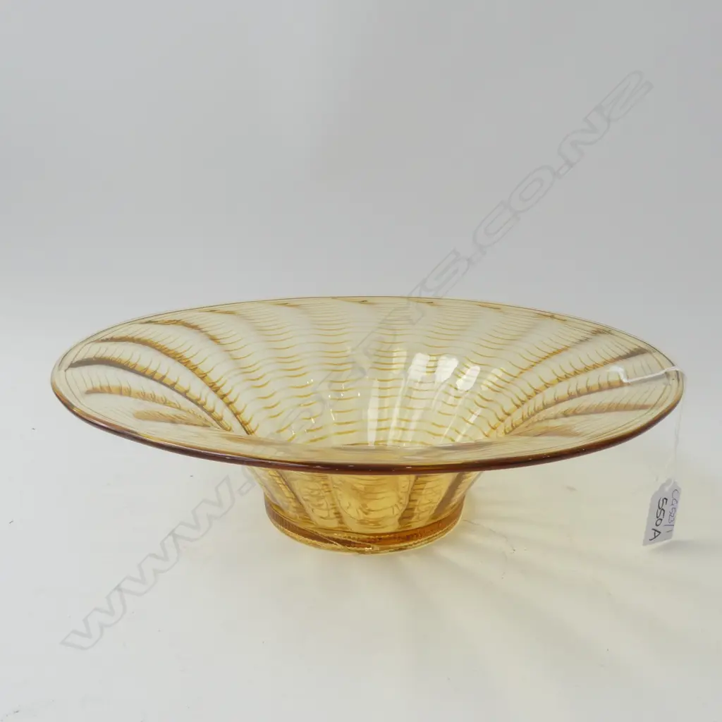 WHITEFRIARS YELLOW GLASS BOWL 330mm dia Image 1++