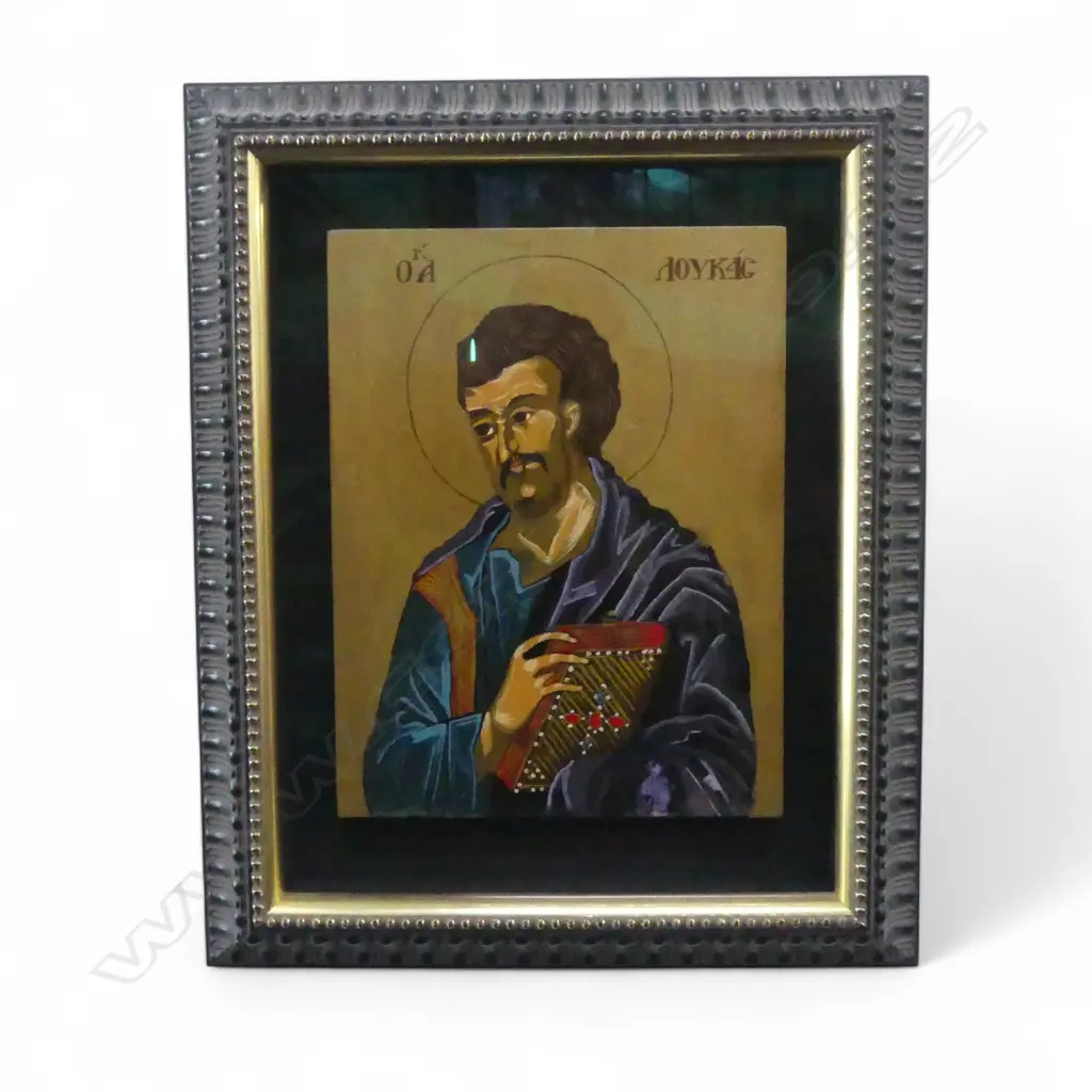FRAMED ORTHODOX ICON OF LUKE THE EVANGELIST 300x230mm Image 1++