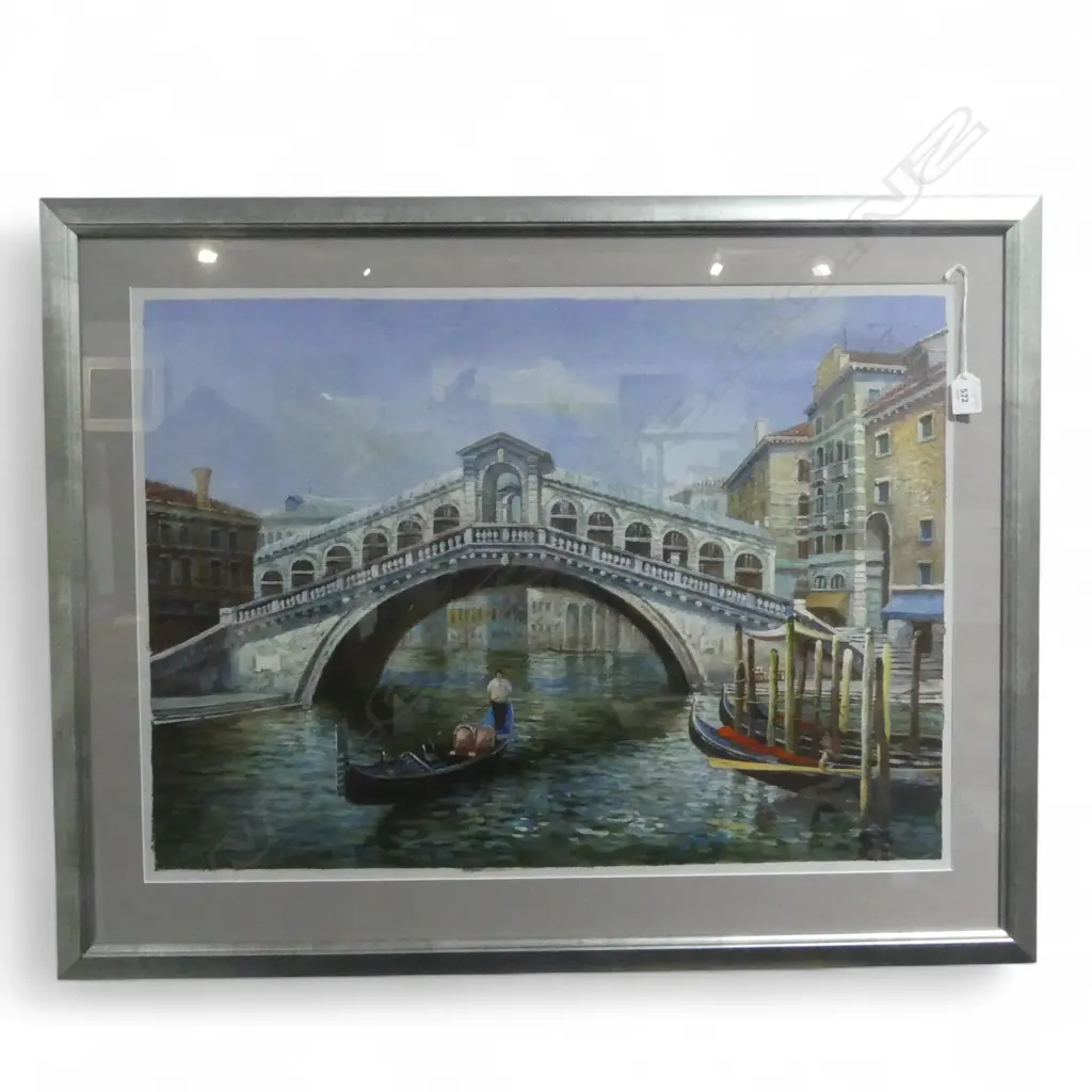 ARTIST UNKNOWN, PONTE DI RIALTO VENICE, ACYRLIC ON CANVAS 525x730mm  Image 1++