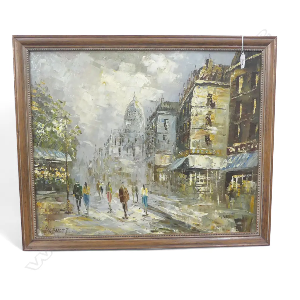 CAROLINE BURNETT (1877-1950), SIGNED FRAMED PARIS STREET SCENE, OIL ON BOARD, 450 X 550MM Image 1++