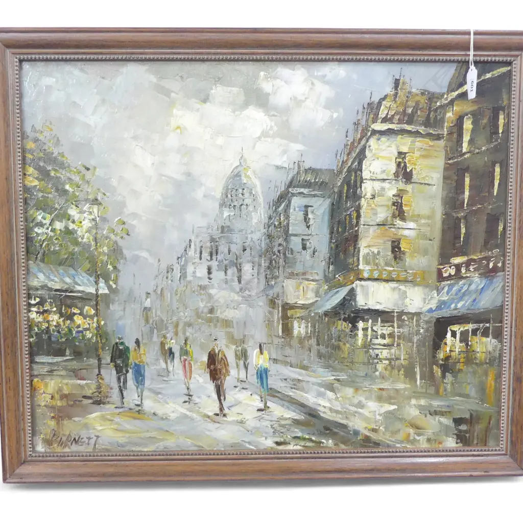 CAROLINE BURNETT (1877-1950), SIGNED FRAMED PARIS STREET SCENE, OIL ON BOARD, 450 X 550MM Image 1++