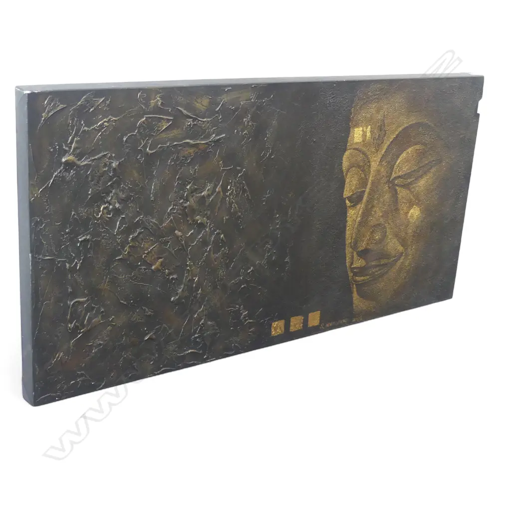 BUDDHA, ACRYLIC ON CANVAS, SIGNED 600x1205mm Image 1++