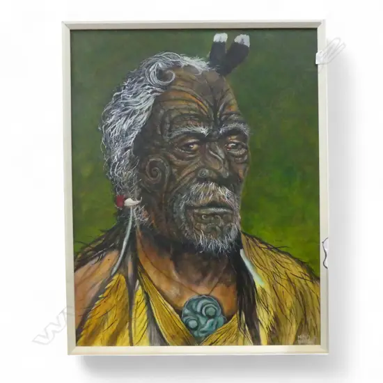 MAORI PORTRAIT OIL ON CANVAS 650x880mm
