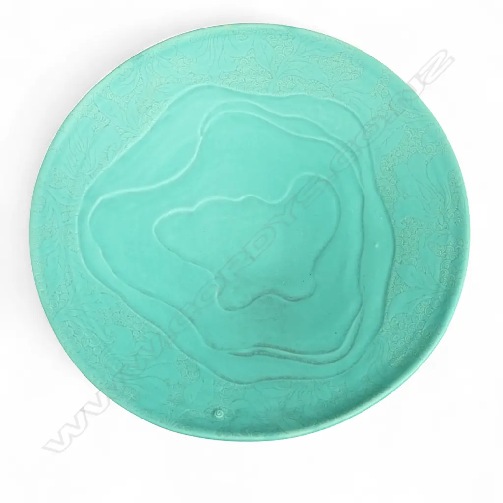 KEUM SUN LEE PALE TURQUOISE WIDE DISH, Dia.400mm Image 1++