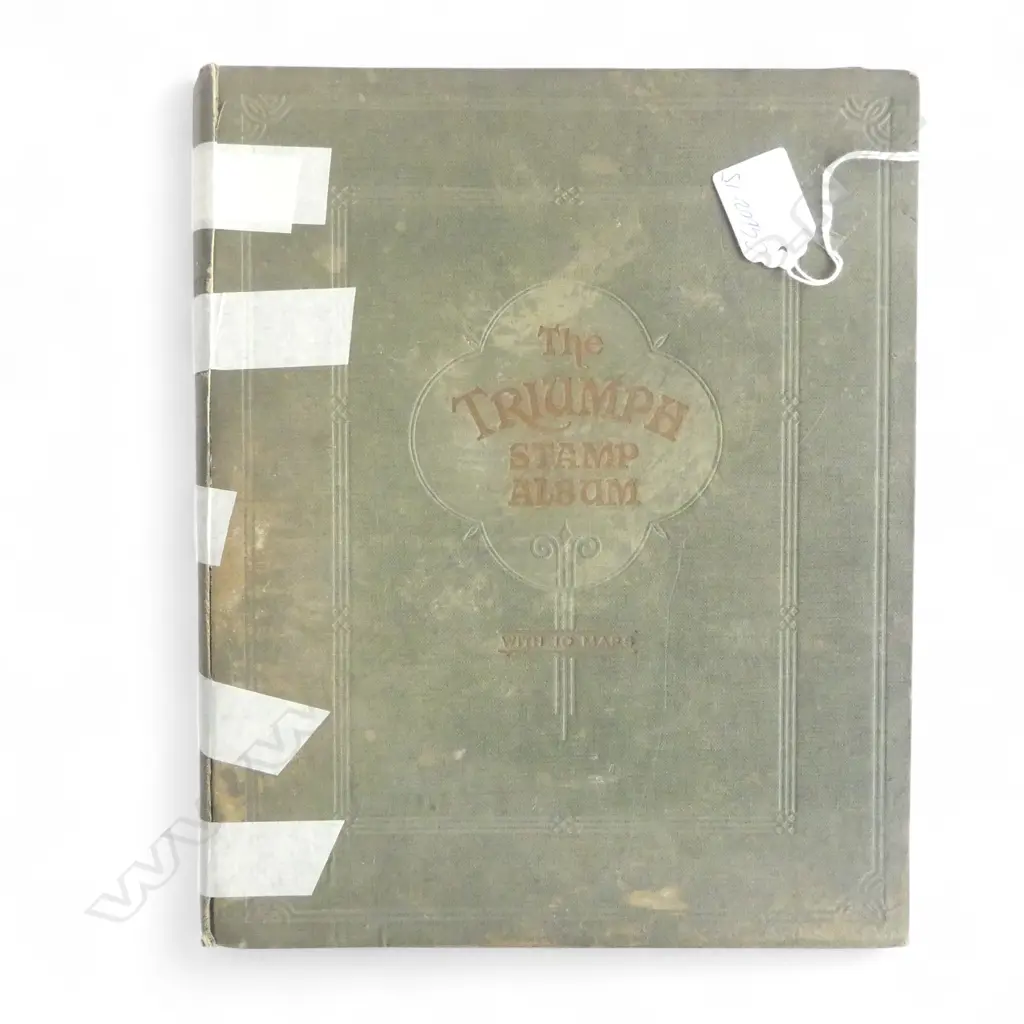 OLD THE TRIUMPH STAMP ALBUM with world collection including USA + CHINA ETC Image 1++