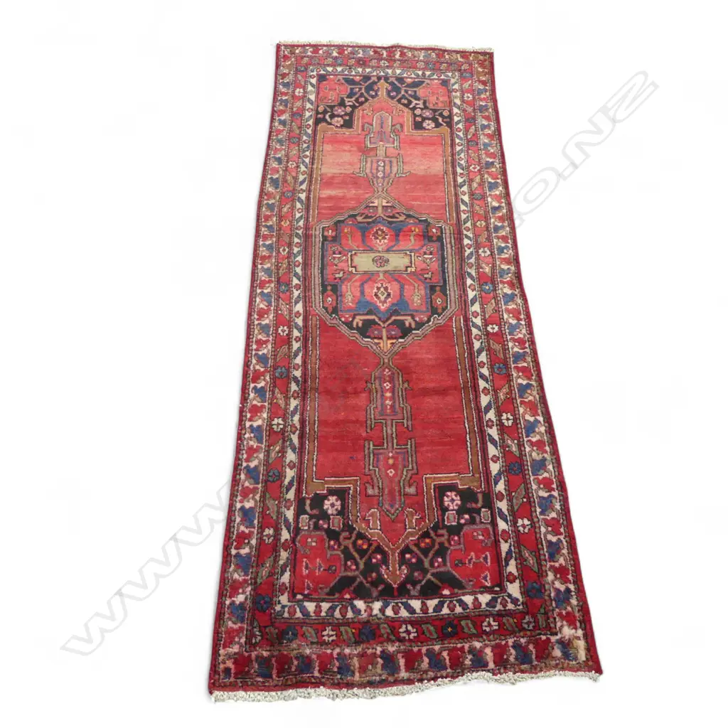 IRANIAN HAMADAN HAND KNOTTED WOOL PILE RUNNNER 2640 x 880mm Image 1++