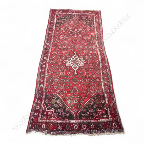 IRANIAN HAMADAN HAND KNOTTED WOOL PILE RUG 2560 x 1100mm SHORTENED