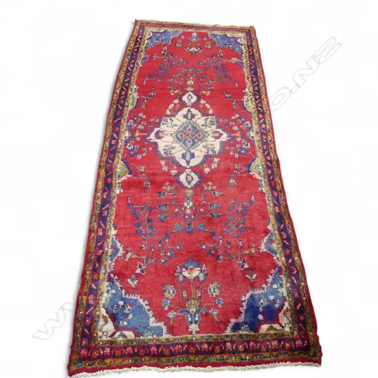 IRANIAN HAMADAN HAND KNOTTED WOOL PILE RUNNNER 2720 x 1100mm
