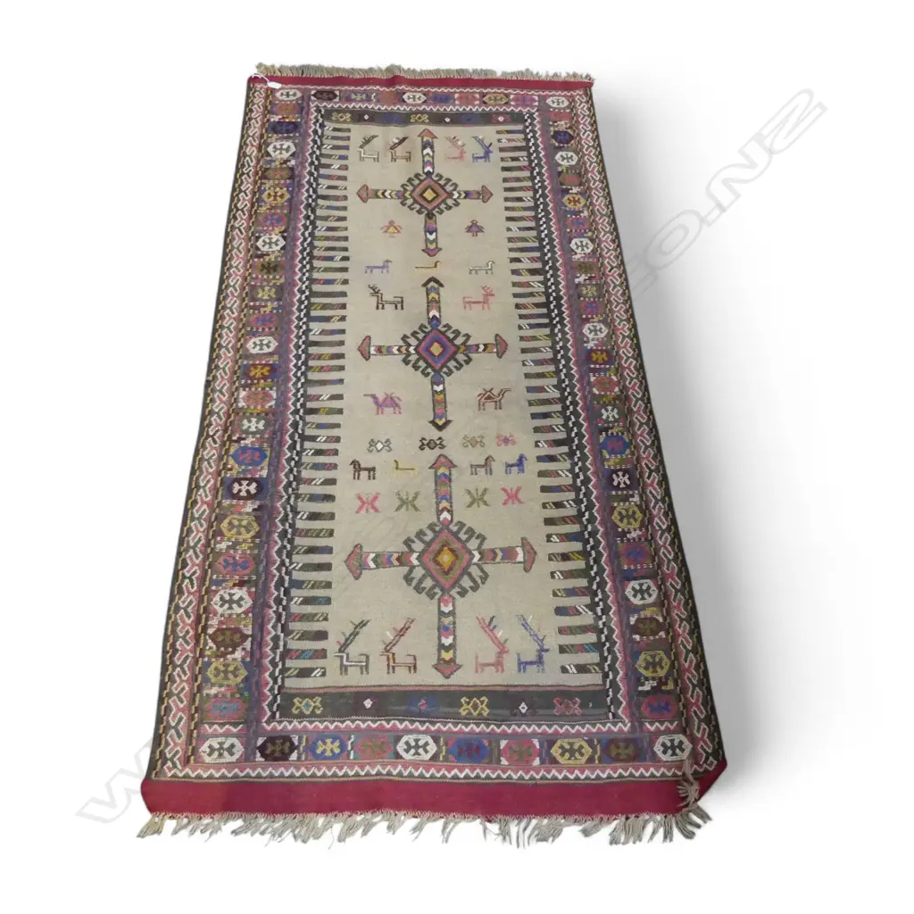 HAND KNOTTED ALL WOOL KELIM RUG, PAKISTAN 2000x1000mm Image 1++