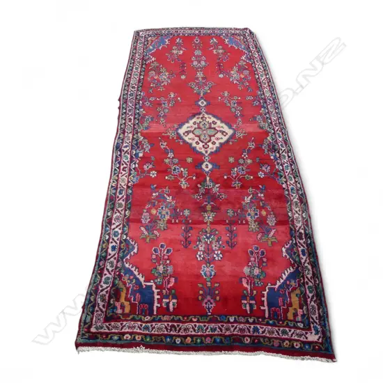 IRANIAN HAMADAN HAND KNOTTED WOOL PILE RUNNNER 2780 x 1110mm