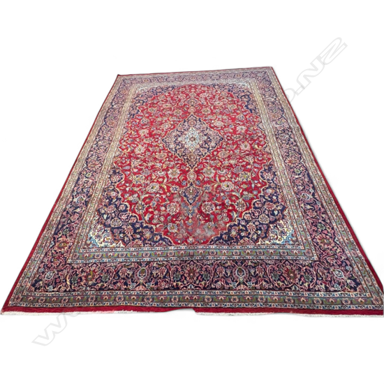 LGE IRANIAN HAMADAN HAND KNOTTED WOOL PILE CARPET 3750x2950mm INSECT DAMAGE