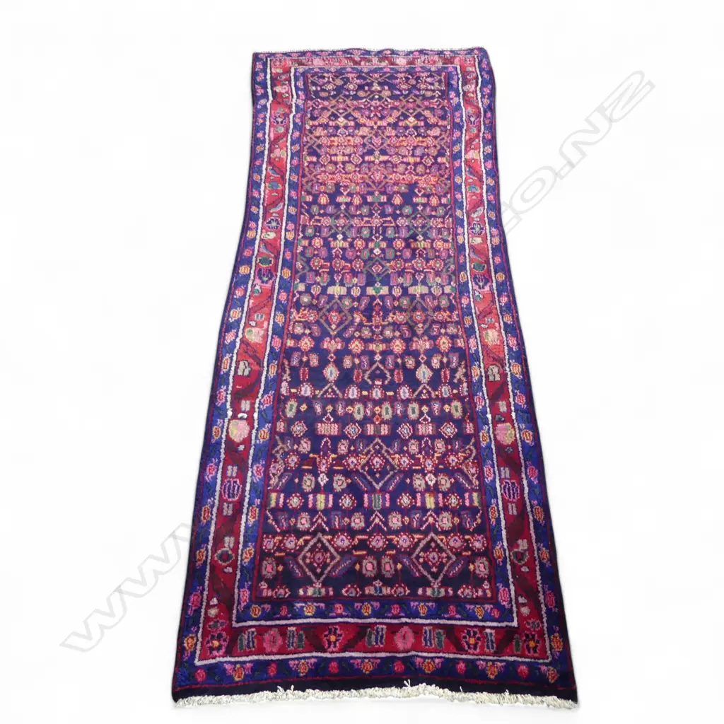IRANIAN HAMADAN HAND KNOTTED WOOL PILE RUNNNER 2640 x 900mm Image 1++