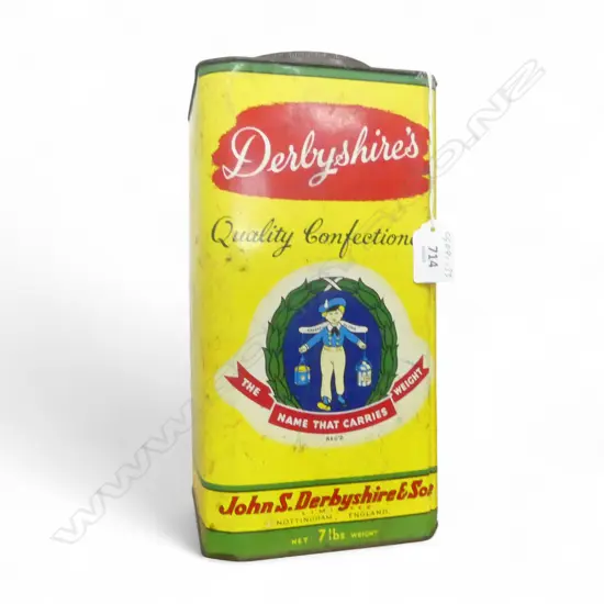    VINTAGE DERBYSHIRE’S '7LBS' CONFECTIONERY TIN H300mm