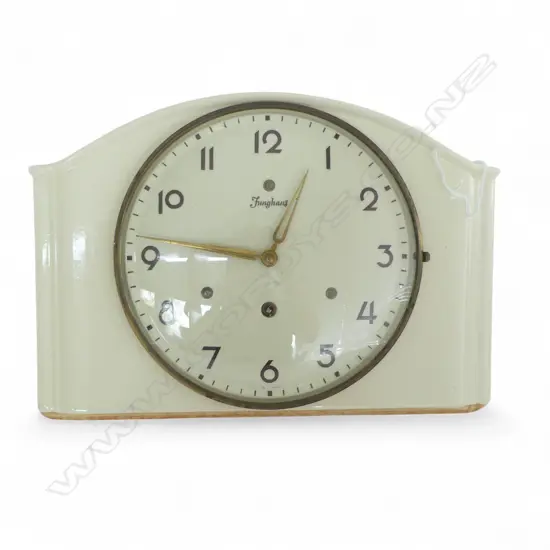 MID CENTURY JUNGHANS PORC WALL CLOCK L300MM
