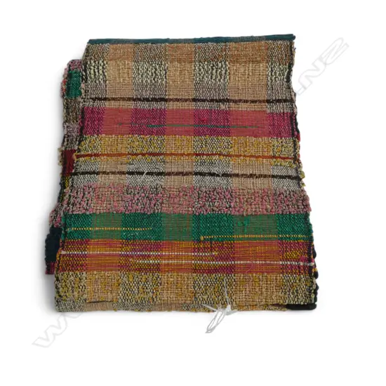 VINTAGE JAPANESE SILK 'SAKE-ORI' RAG WEAVE FABRIC LENGTH 3.5m X 180mm