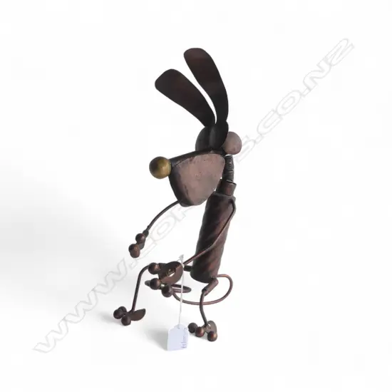 METAL DOG SCULPTURE, NODDING HEAD H.350mm