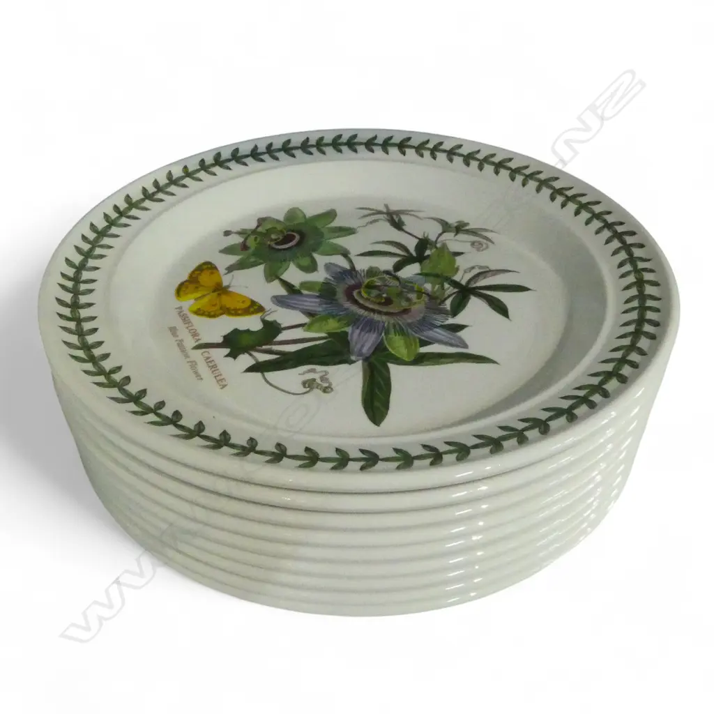 9 PORTMEIRION 'BOTANIC GARDEN' DINNER PLATES 270mm dia Image 1++