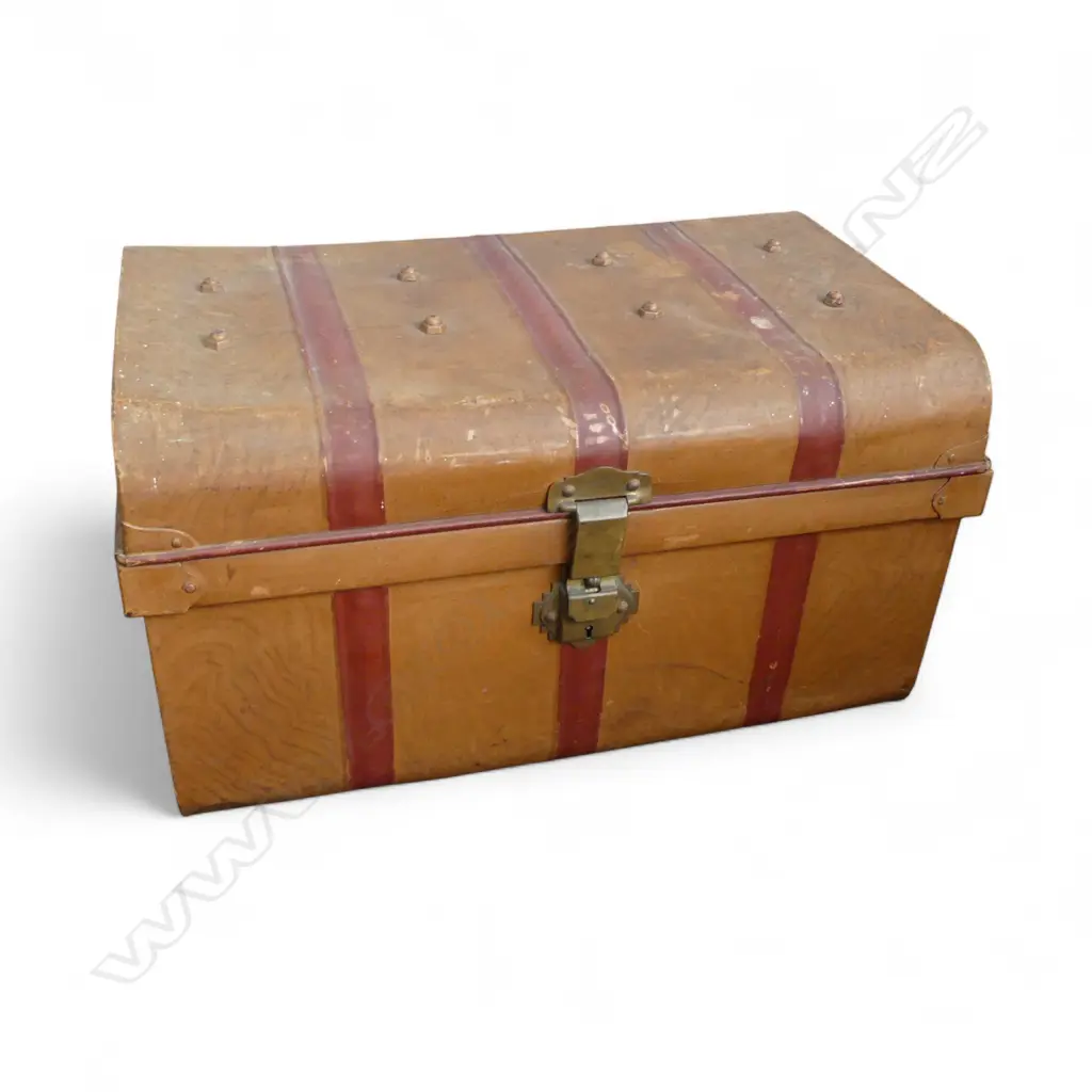 VINTAGE METAL TRAVEL TRUNK W.610mm Image 1++