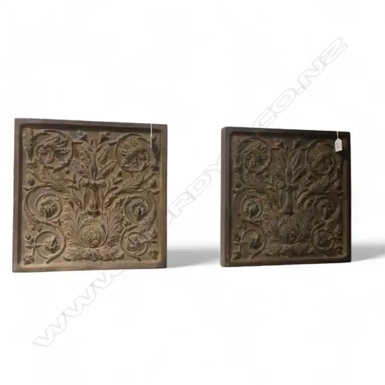 PR VINTAGE FRAMED CAST FLORAL WALL PANELS, 380 x 380mm