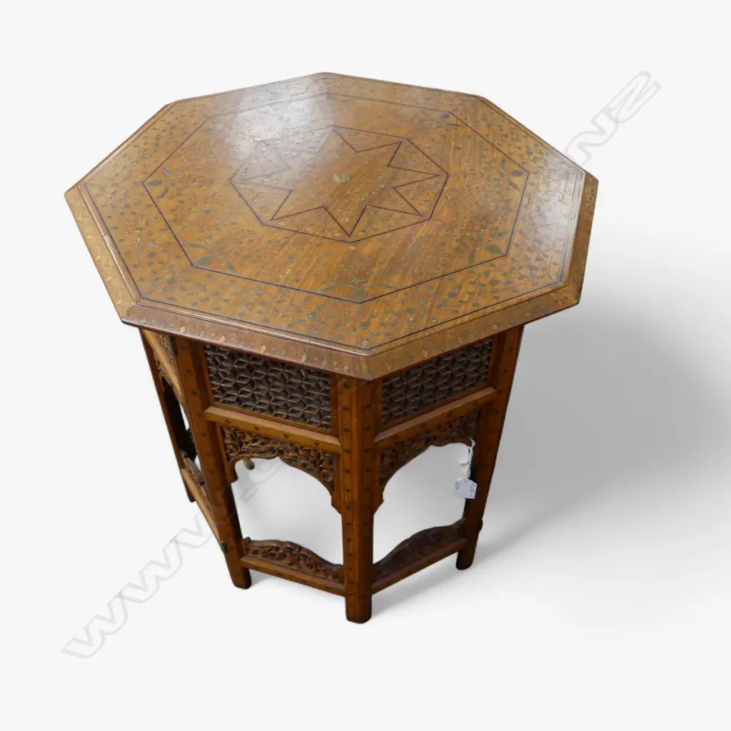 ANGLO INDIAN INLAID OCCASIONAL TABLE, H.520mm (disassembles) Image 1++