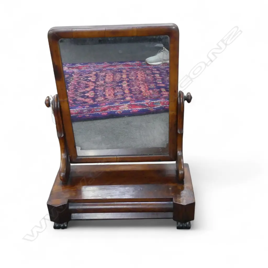 VICTORIAN TOILET MIRROR WITH FRIEZE DRAWER Image 1++