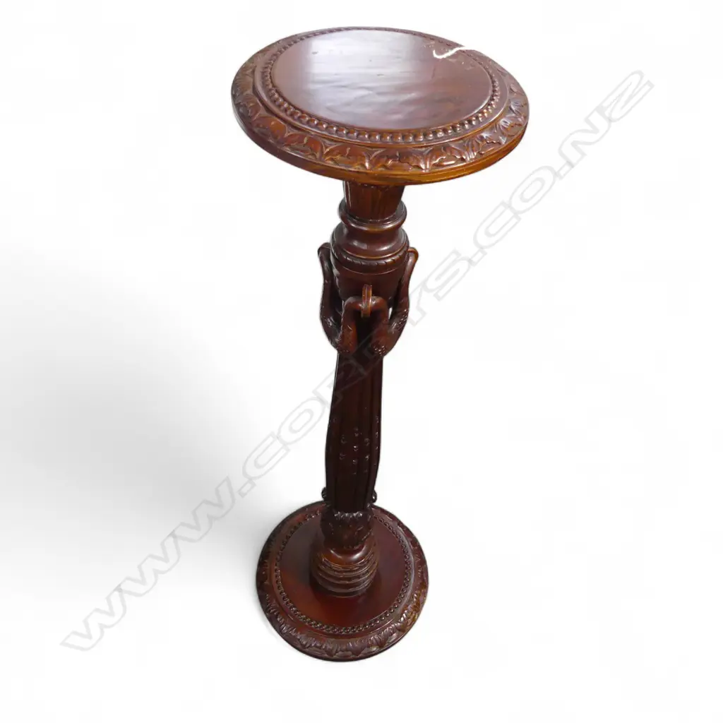 MAHOGANY PLANT STAND H.1060mm Image 1++