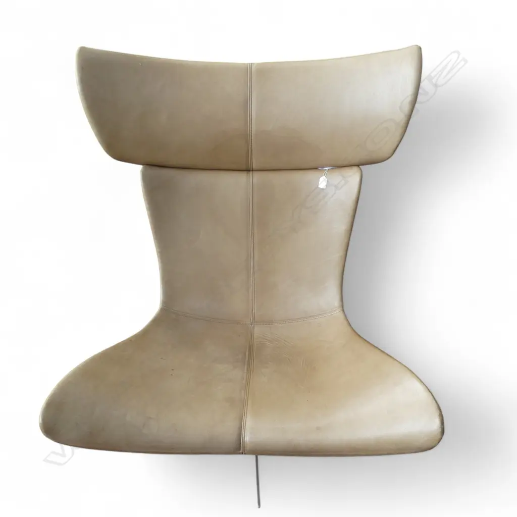 Modern design 'Imola'  LGE TAN LEATHER SWIVEL ARMCHAIR attrib. to Henrik Pedersen. some marks Image 1++