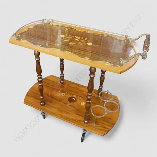 ITALIAN SORRENTO INLAID DRINKS TROLLEY W.780mm