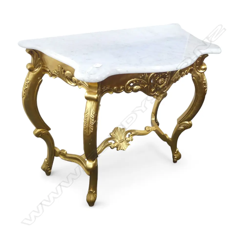 GILT WOOD & MARBLE FRENCH STYLE CONSOLE TABLE 1000x465x800mm Image 1++